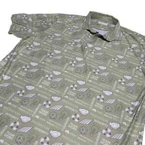 Fore Fathers Golf Polo Shirt Mens L Green  Team Work Innovation Graphic
